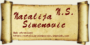 Natalija Simenović vizit kartica